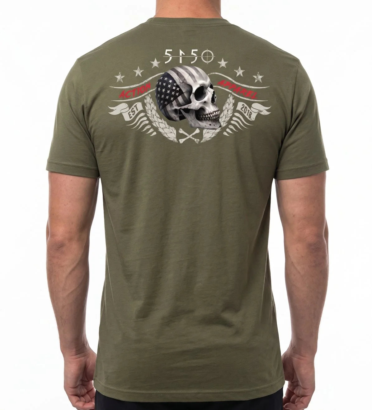 Patriot Skull T-Shirt - Army Green