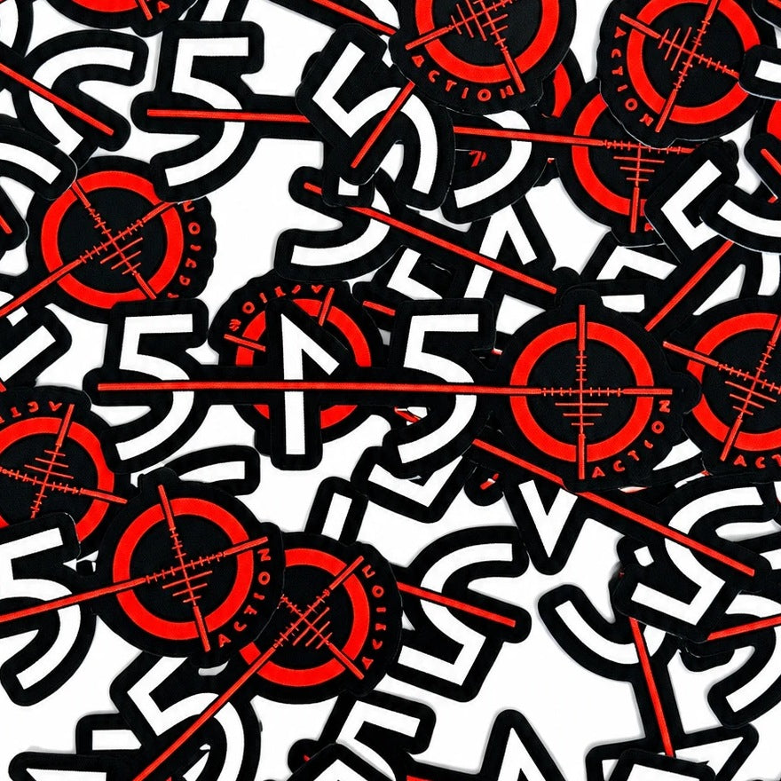 5150 Action stickers pile