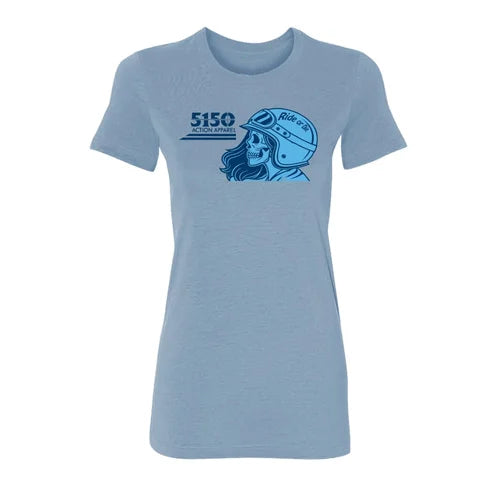 Womens Ride Or Die T-Shirt - Dirty Baby Blue